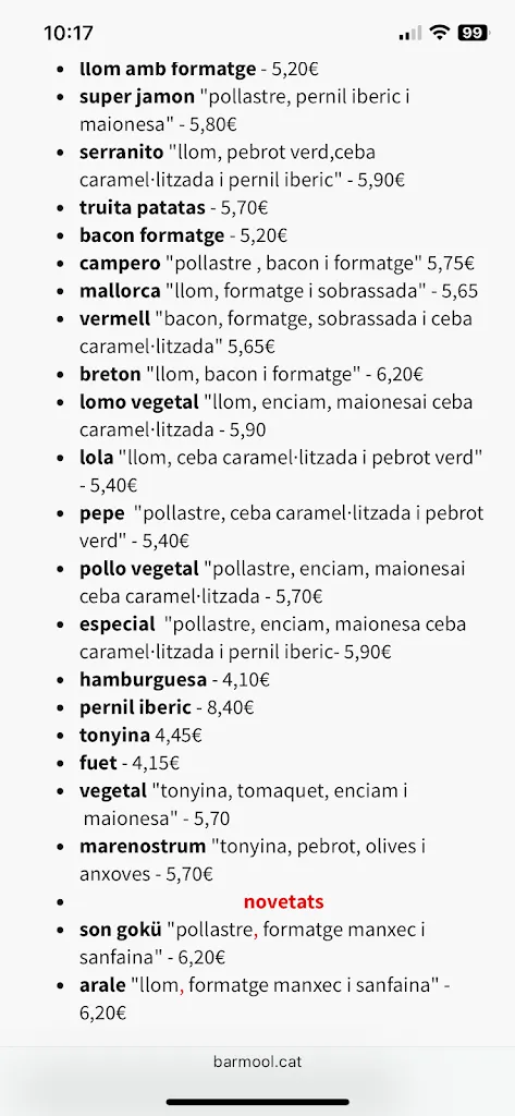 Menu_Bar Mool_Sant Joan de Vilatorrada_image_3