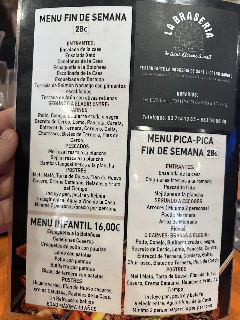 Menu_Braseria restaurant El Caliu_Sant Llorenç Savall_image_2