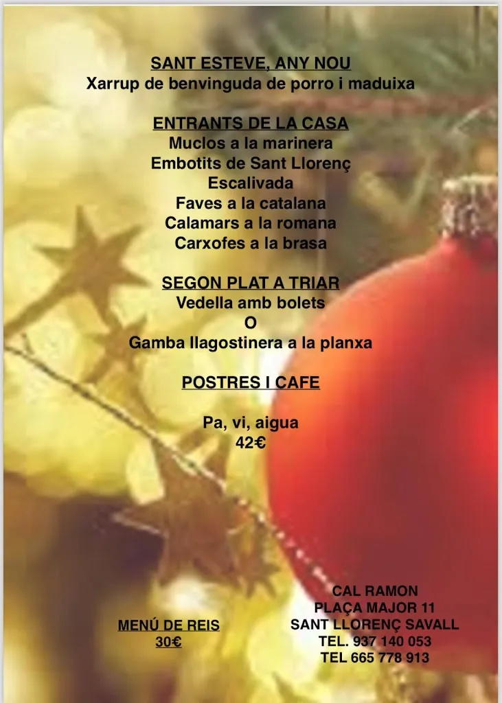 Menu_Restaurant Cal Ramon_Sant Llorenç Savall_image_2