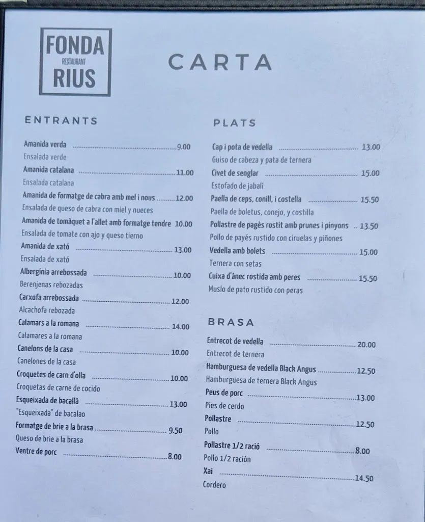 Menu_Restaurant Fonda Rius_Sant Llorenç Savall_image_1