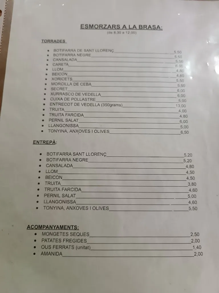 Menu_Bar Pizzeria segona copa_Sant Llorenç Savall_image_3