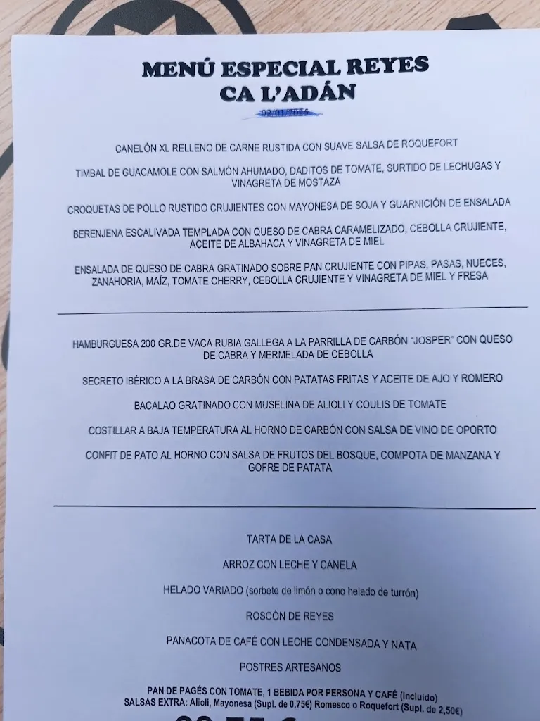 Menu_Ca l'Adán Restaurant_Sant Joan Despí_immagine_1