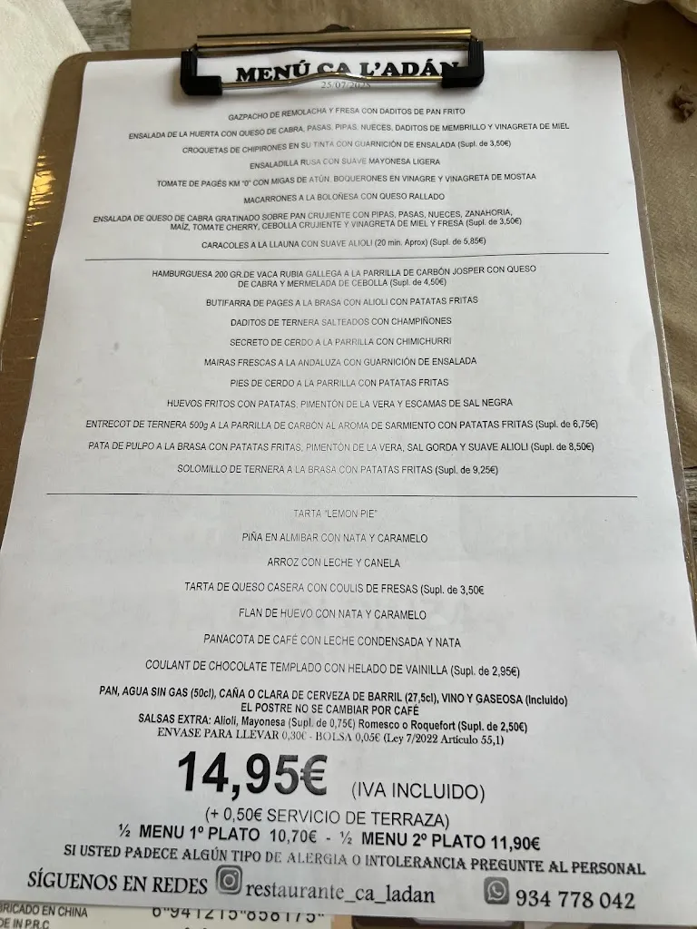 Menu_Ca l'Adán Restaurant_Sant Joan Despí_immagine_4