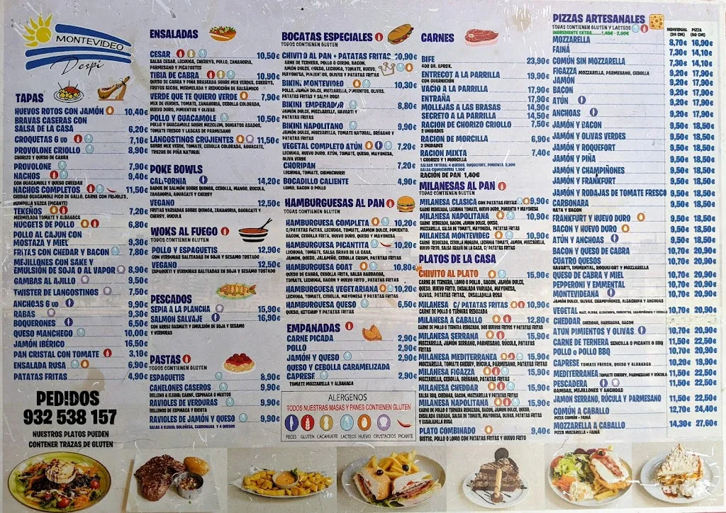 Menü_Restaurante Pizzería Montevideo Despí_Sant Joan Despí_Bild_1