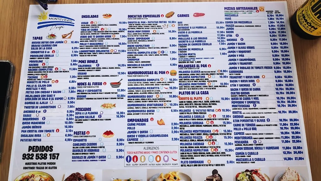 Menü_Restaurante Pizzería Montevideo Despí_Sant Joan Despí_Bild_2