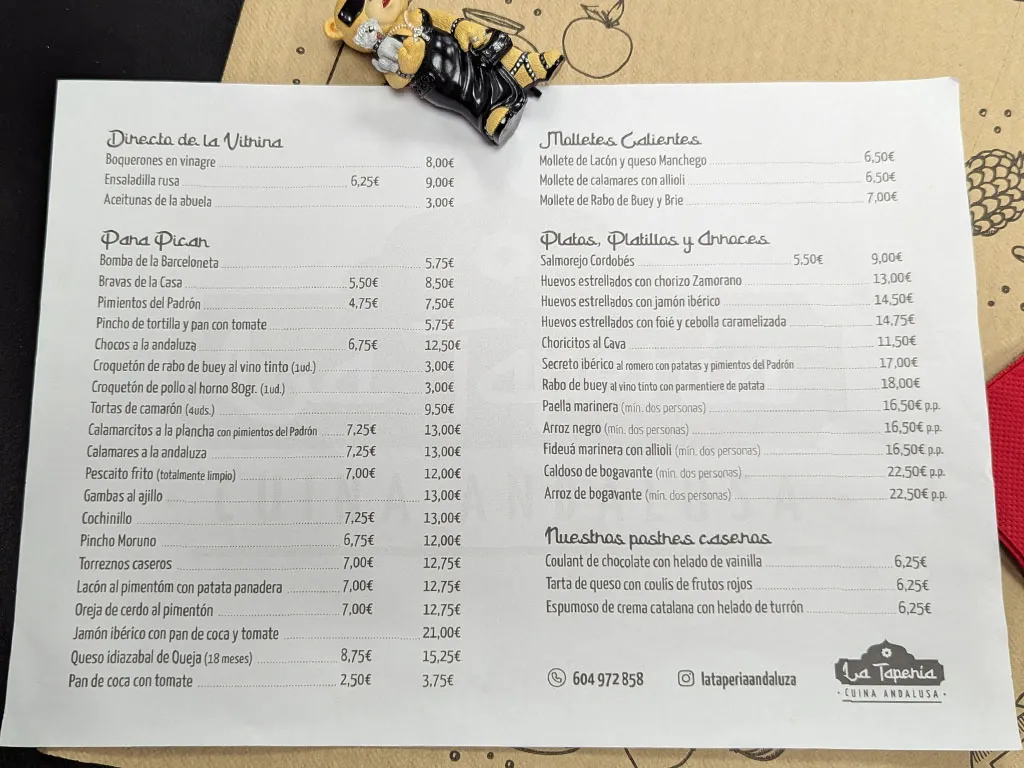 Menu_La Tapería: cuina andalusa_Sant Joan Despí_image_1