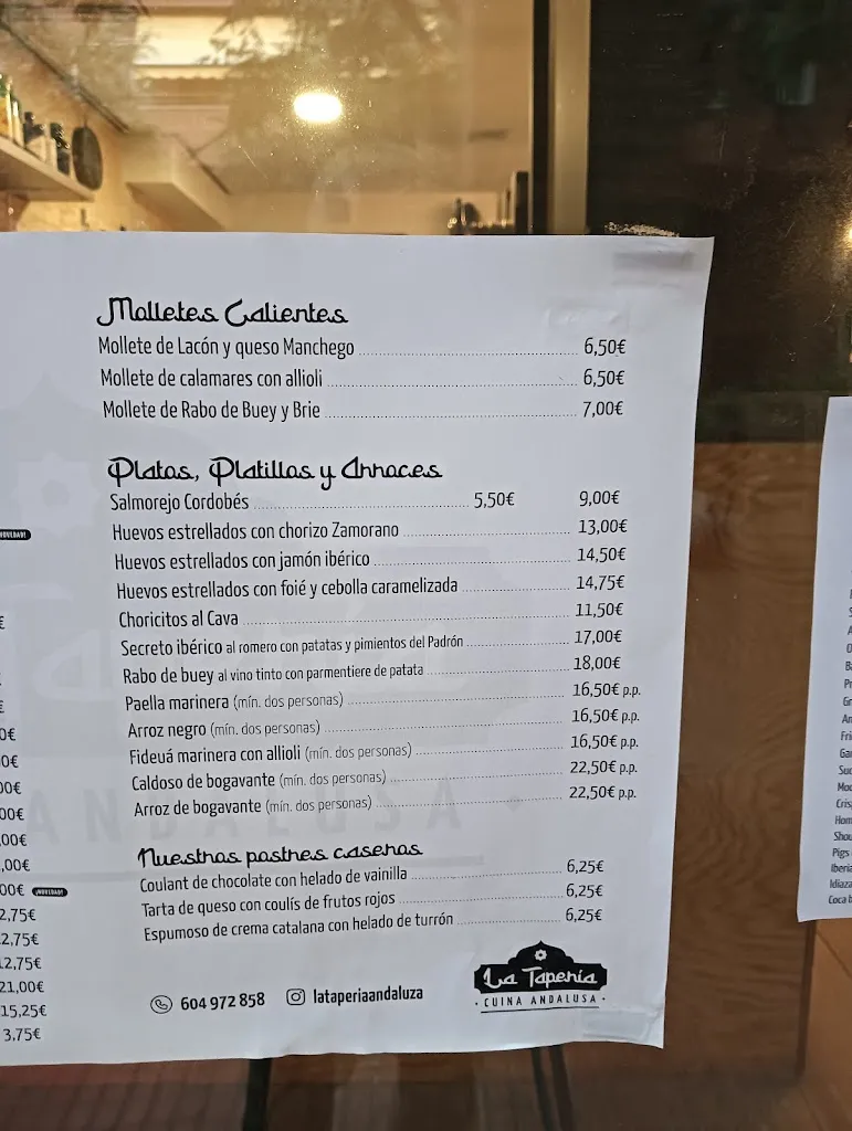 Menu_La Tapería: cuina andalusa_Sant Joan Despí_image_2
