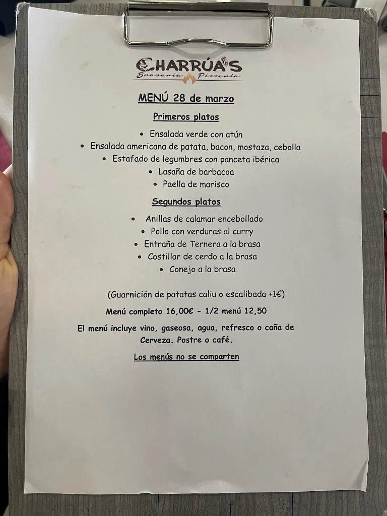 Menu_Charrúa's Braseria Pizzeria_Sant Joan Despí_image_1