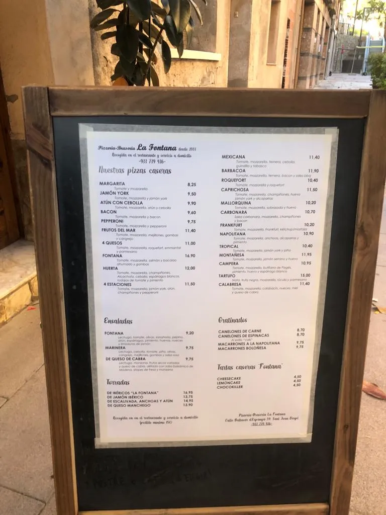 Menu_Restaurant la Fontana_Sant Joan Despí_immagine_3