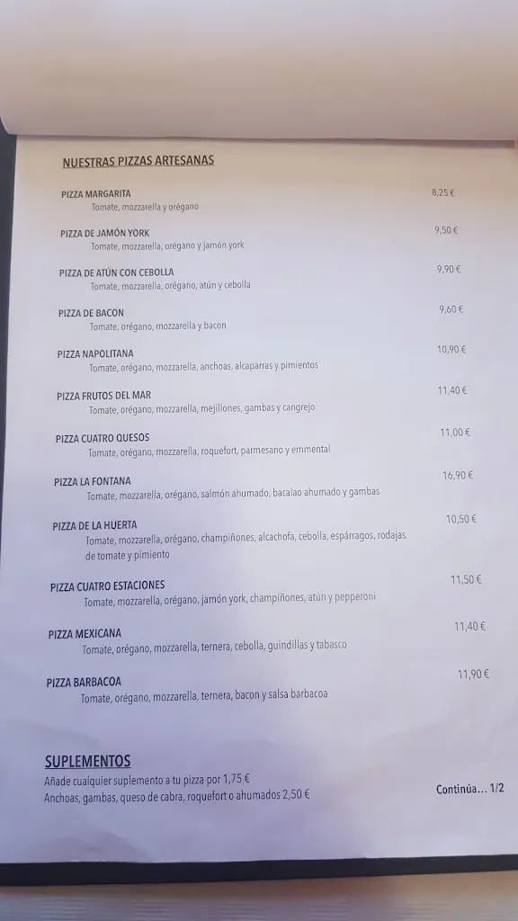 Menu_Restaurant la Fontana_Sant Joan Despí_immagine_4