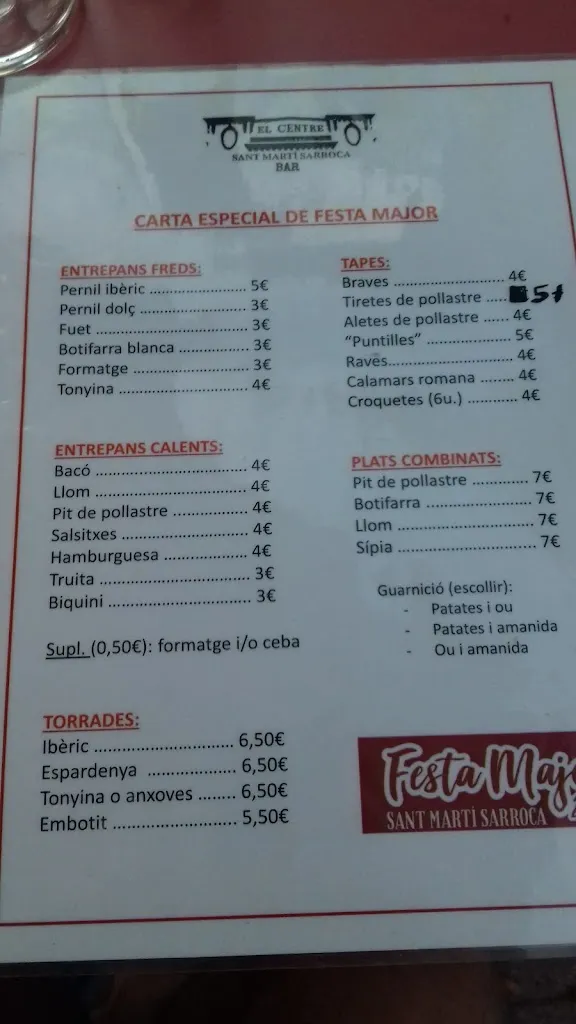 Menu_Snack Bar El Centre_Sant Martí Sarroca_image_1