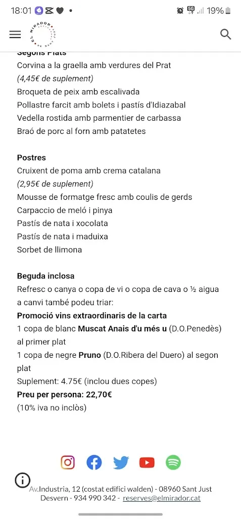 Menu_El Mirador de Sant Just_Sant Just Desvern_image_1