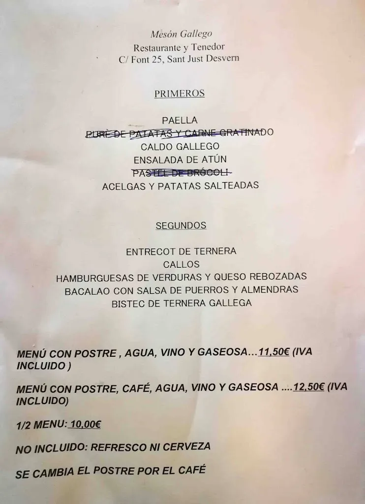 Menu_Restaurant Mesón Gallego_Sant Just Desvern_image_2