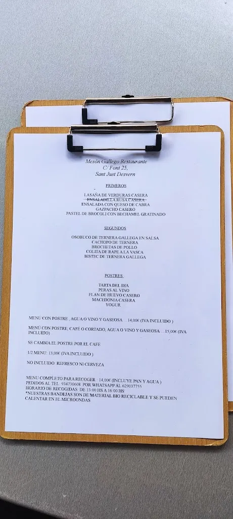 Menu_Restaurant Mesón Gallego_Sant Just Desvern_image_3