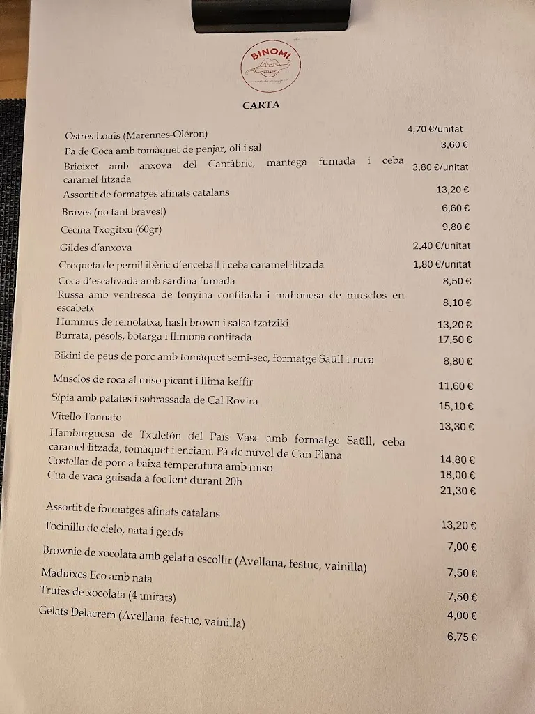 Menu_BINOMI Casa de Menjars_Sant Just Desvern_image_1