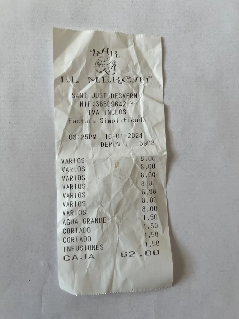 usuario google_Bar el Mercat Sant Just_Sant Just Desvern_recensione