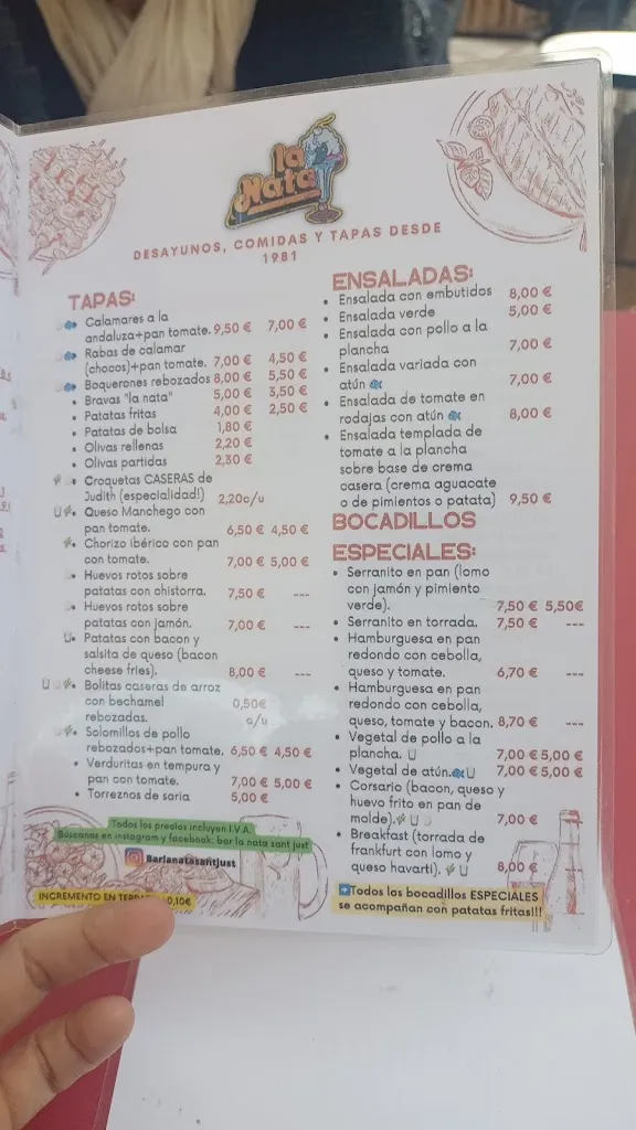Menu_BAR LA NATA, almuerzos, comidas y meriendas_Sant Just Desvern_image_4
