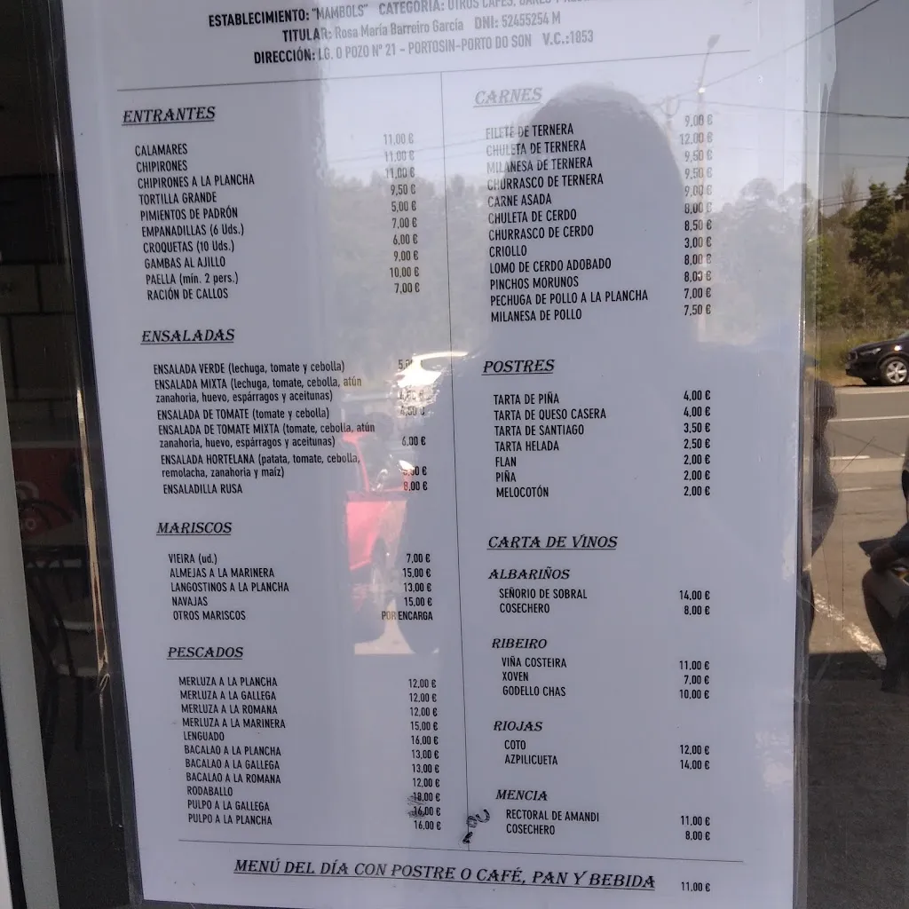 Menü_Restaurant Mambols_Porto do Son_Bild_4