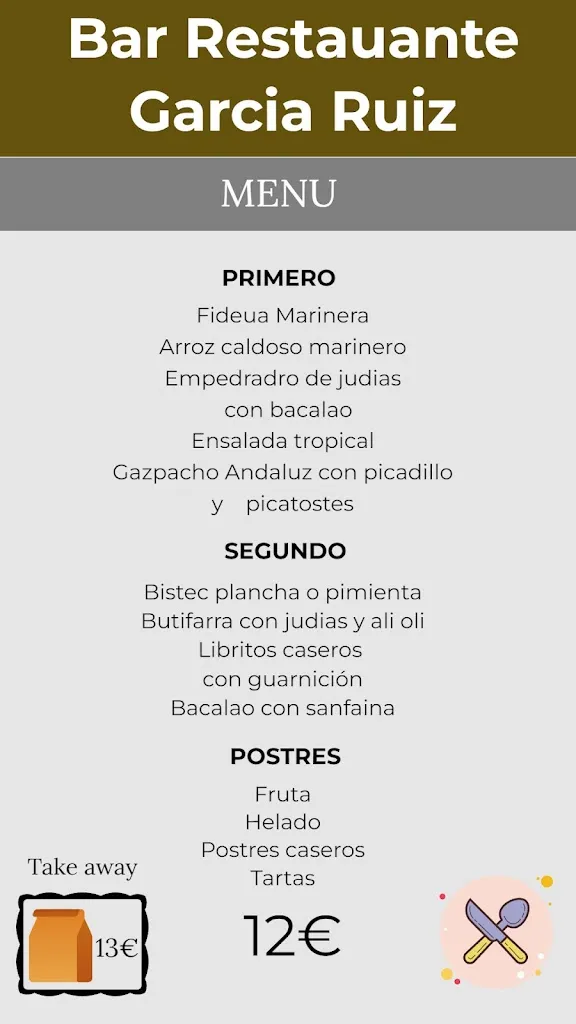 Menu_Bar restaurant Garcia Ruiz_Sant Just Desvern_image_1