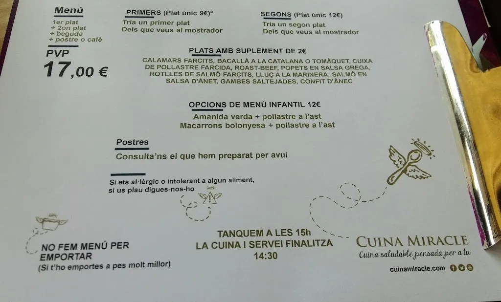 Menu_Cuina Miracle_Sant Just Desvern_image_1
