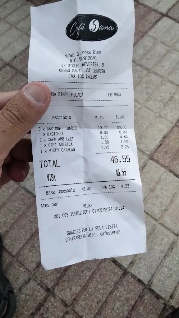 Jacinto Martínez Santiago_Cafè Siena_Sant Just Desvern_review