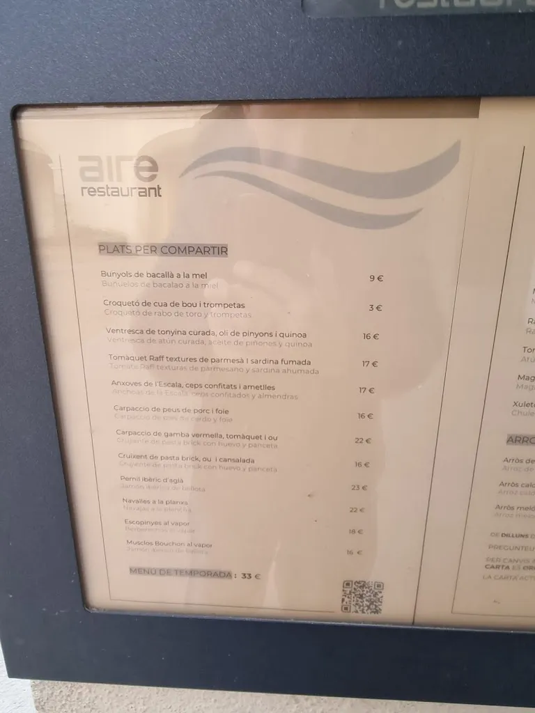 Menu_Aire Restaurant_Sant Feliu de Llobregat_image_3