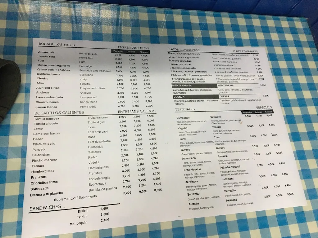 Menu_Bar Restaurant Cuenca_Sant Feliu de Llobregat_image_4