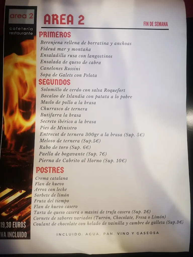 Menu_Àrea 2 Cafeteria Restaurant_Sant Feliu de Llobregat_image_1