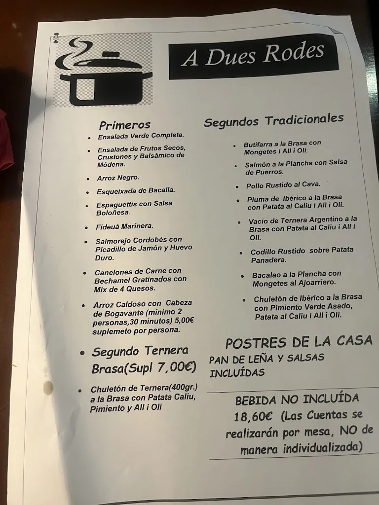 Menu_Restaurant A Dues Rodes_Sant Feliu de Llobregat_image_1