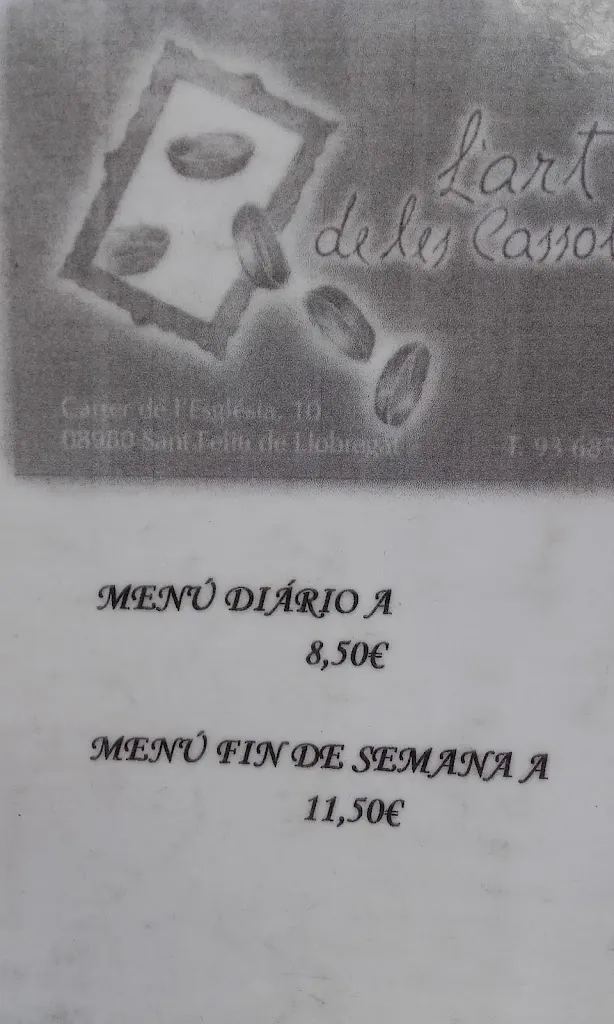 Menu_Restaurante L'Art de les Cassoletes_Sant Feliu de Llobregat_image_1