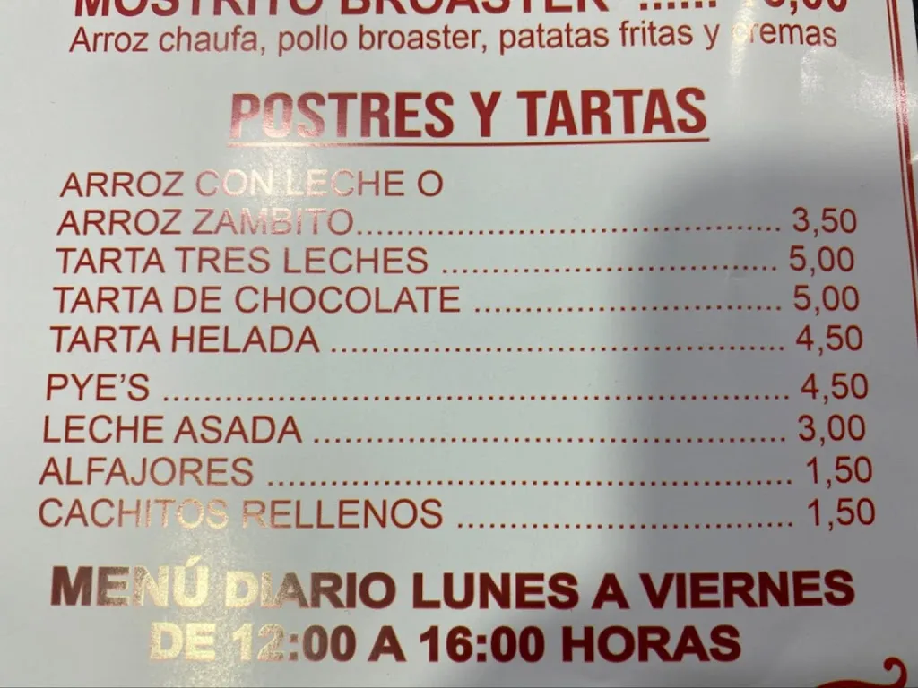 Menu_BAR RESTAURANT TENTACIONES PERUANAS_Sant Feliu de Llobregat_image_2