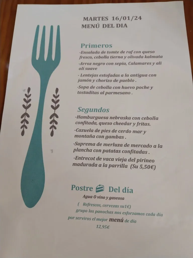 Menu_Bar Restaurant Los Panochas 2_Sant Feliu de Llobregat_image_4
