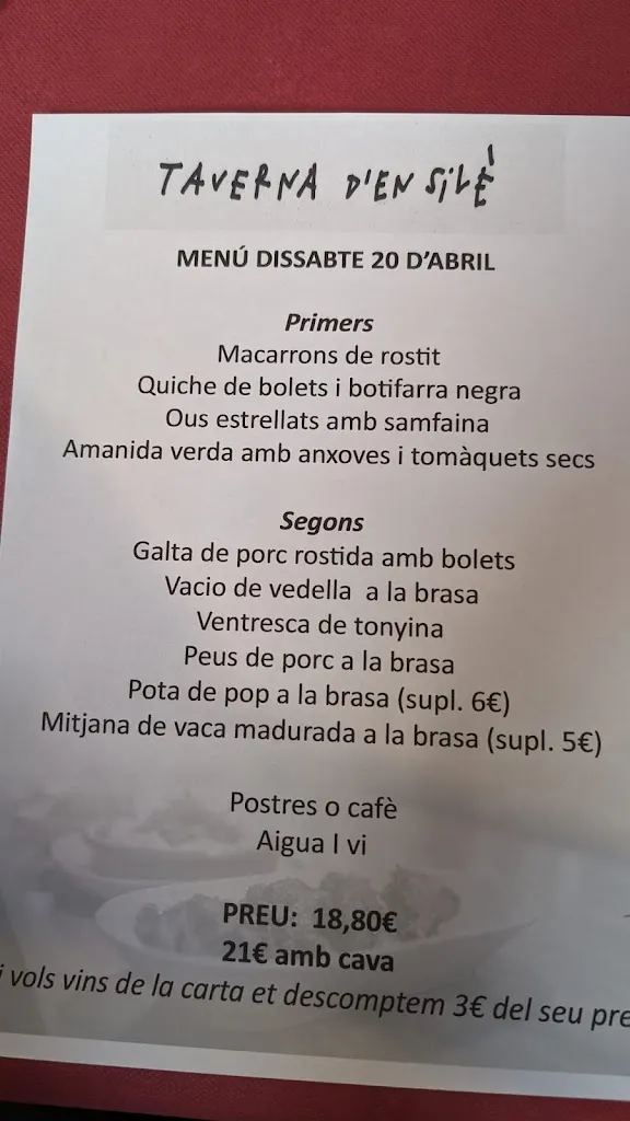 Menu_La taverna d'en Silè_Sant Pere de Riudebitlles_image_1