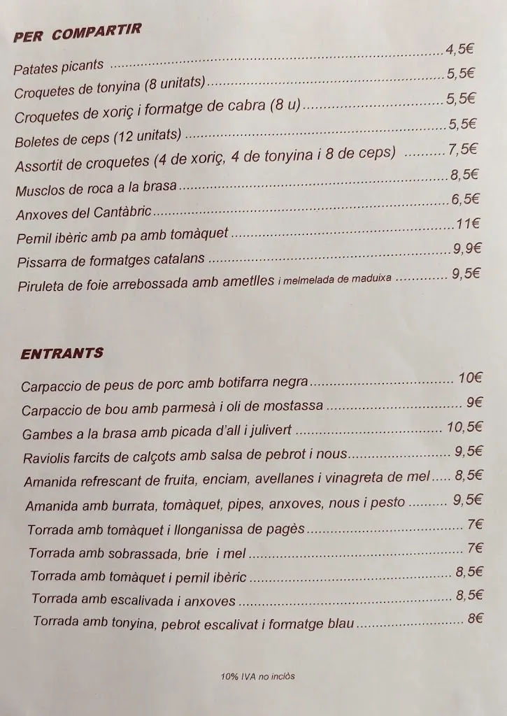 Menu_Restaurant Clos d'en Pep_Sant Pere de Riudebitlles_image_2