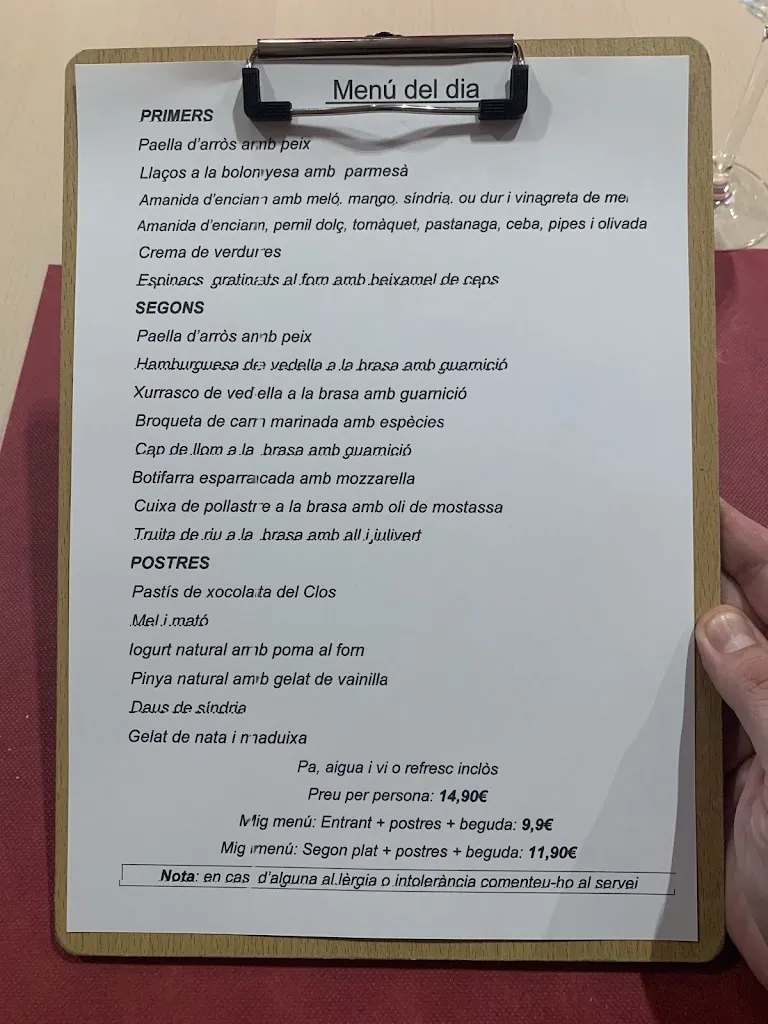 Menu_Restaurant Clos d'en Pep_Sant Pere de Riudebitlles_image_3