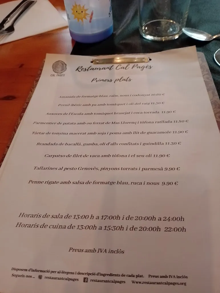 Menu_Cal Pagès_Sant Pere de Torelló_image_1