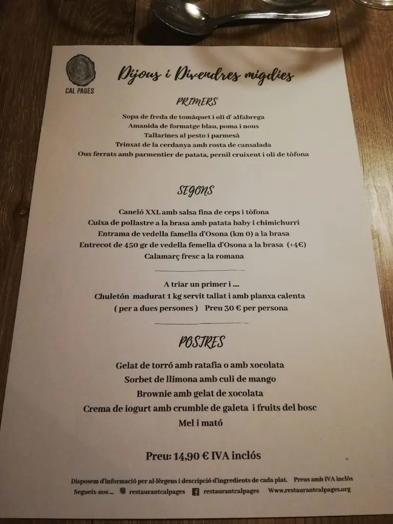 Menu_Cal Pagès_Sant Pere de Torelló_image_3