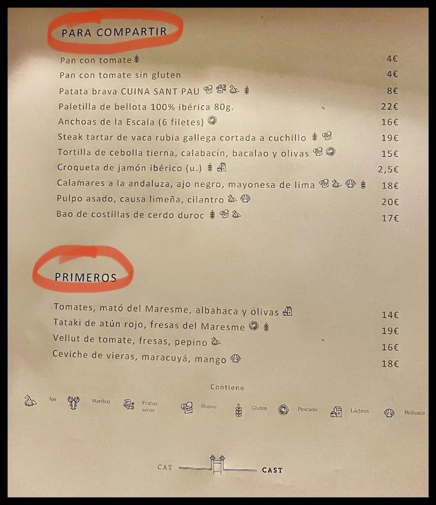 Menu_Cuina Sant Pau_Sant Pol de Mar_image_2