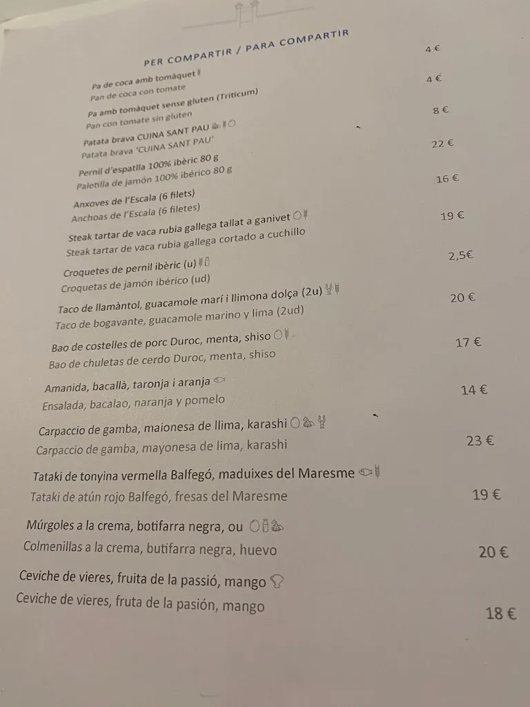 Menu_Cuina Sant Pau_Sant Pol de Mar_image_3