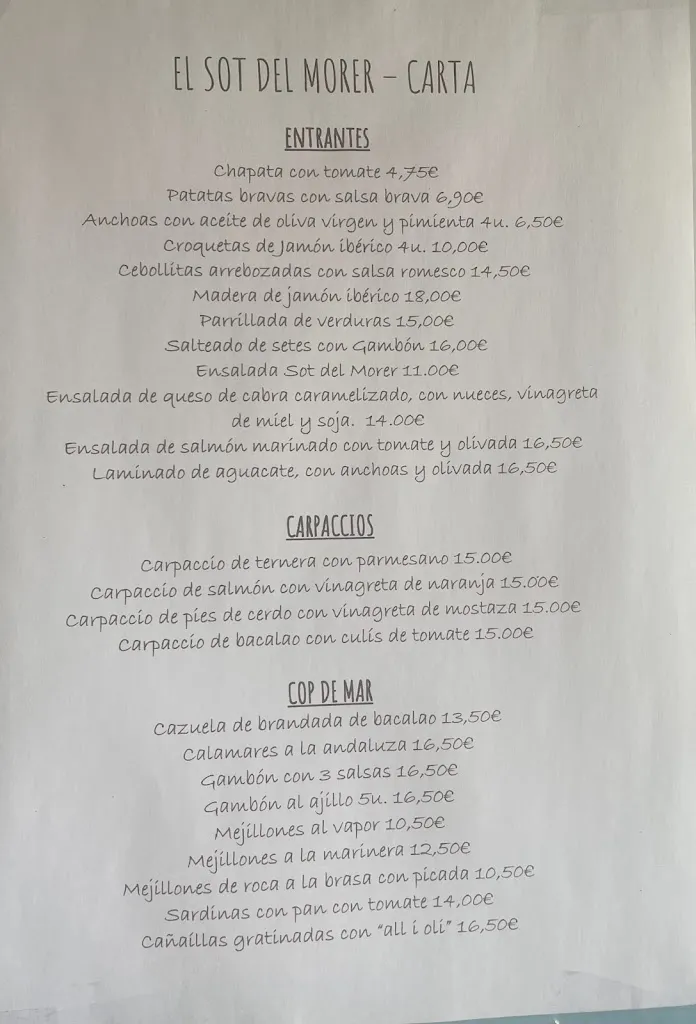 Menu_El Sot del Morer_Sant Pol de Mar_image_1