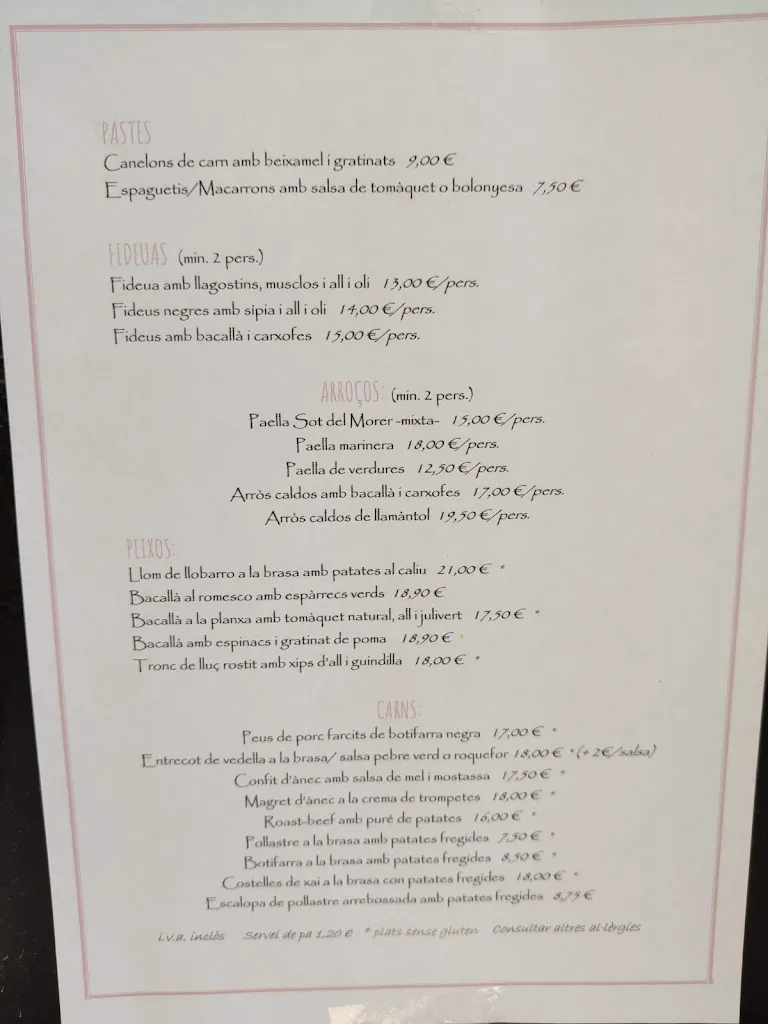 Menu_El Sot del Morer_Sant Pol de Mar_image_4