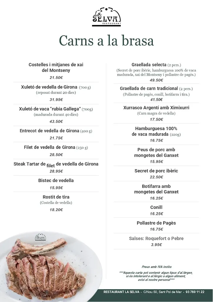 Menu_Restaurant La Selva_Sant Pol de Mar_immagine_3