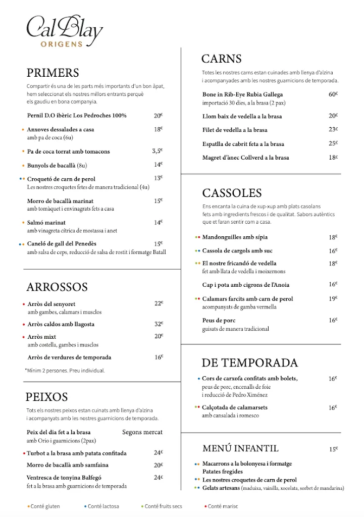 Menu_Restaurant Cal Blay ORÍGENS | Cuina Catalana a Sant Sadurní_Sant Sadurní dAnoia_image_3
