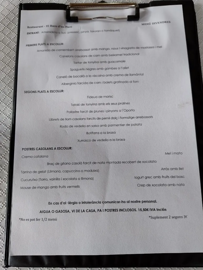 Menu_Restaurant El Racó d'en Paco_Sant Salvador de Guardiola_image_3