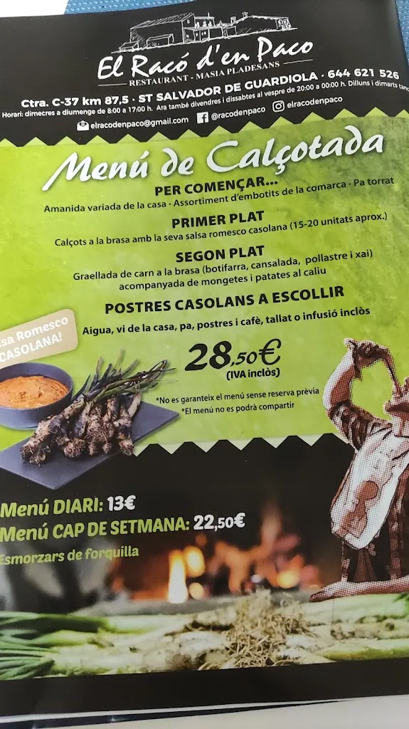 Menu_Restaurant El Racó d'en Paco_Sant Salvador de Guardiola_image_4