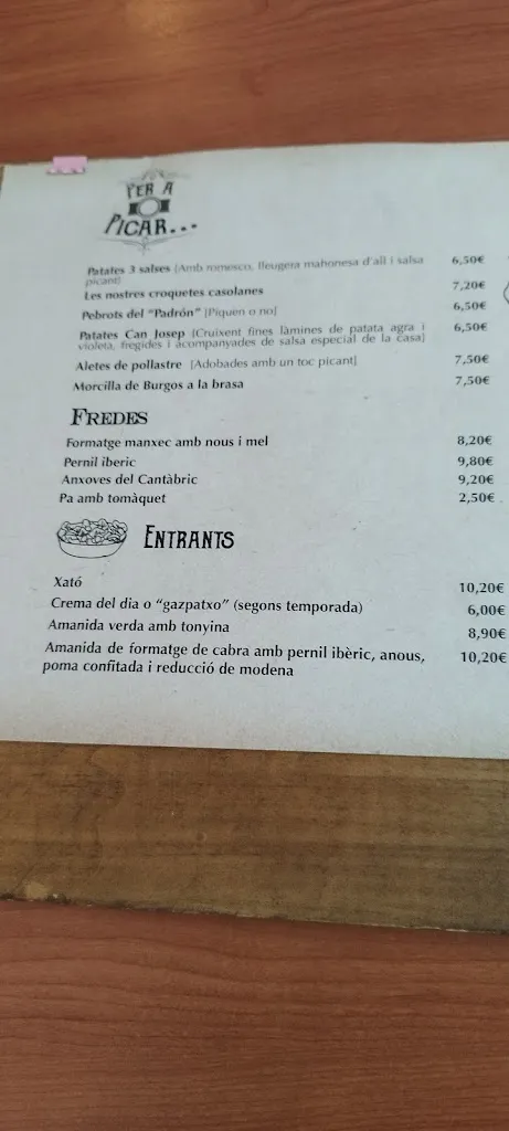 Menu_Can Josep_Sant Pere de Ribes_image_2