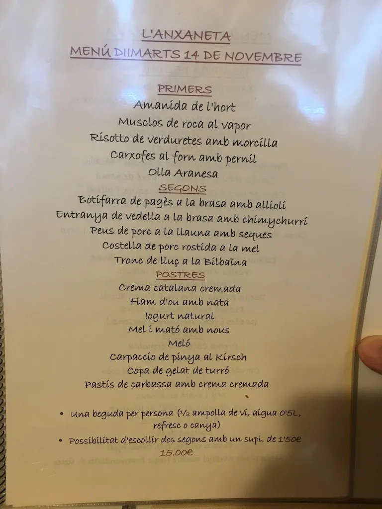 Menu_Restaurant L' Anxaneta_Sant Pere de Ribes_image_3