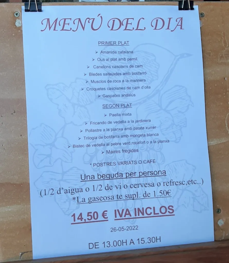 Menu_Restaurante la Vinya_Sant Pere de Ribes_image_1