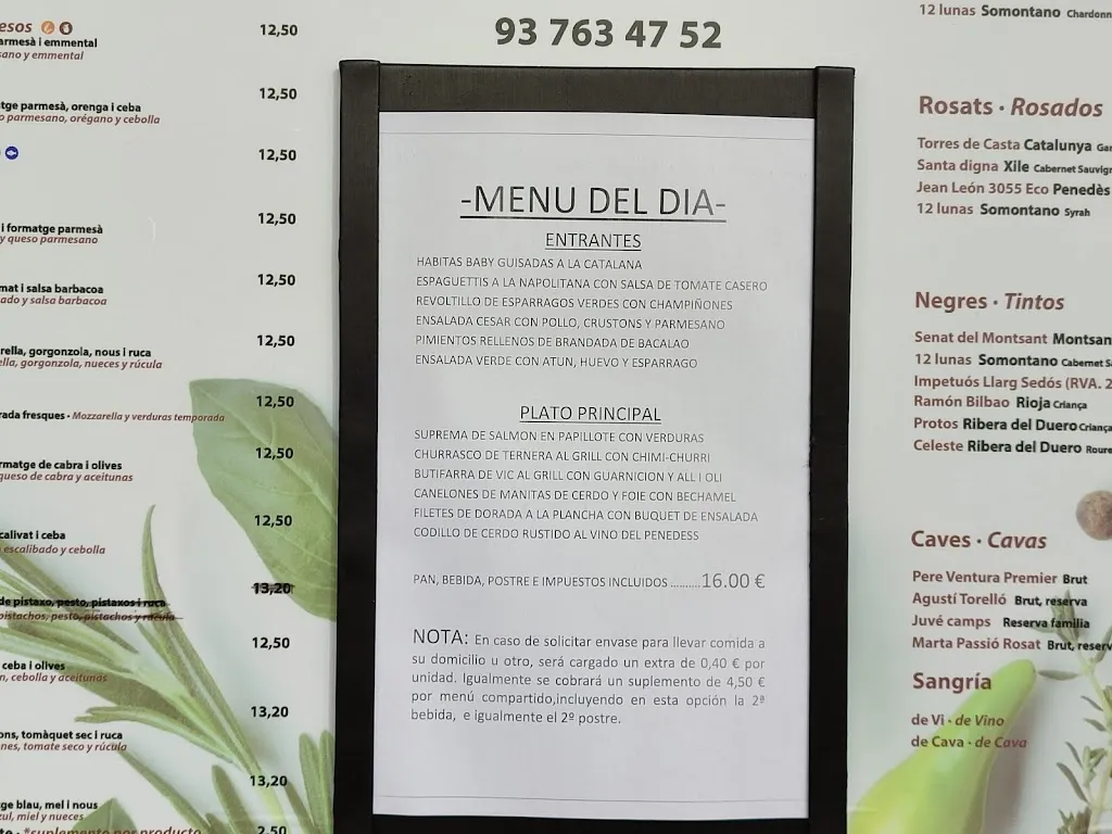 Menu_Bell Lloc_Sant Pere de Ribes_image_1