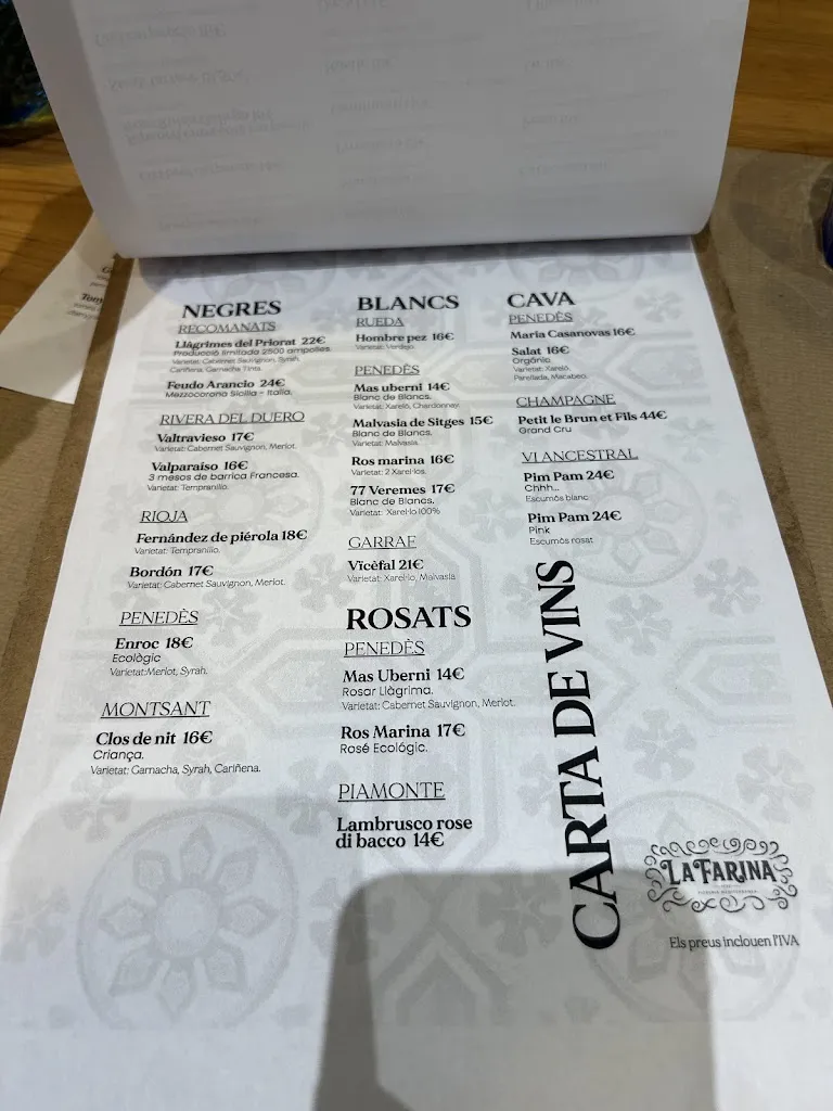 Menu_LA FARINA DE RIBES_Sant Pere de Ribes_image_1